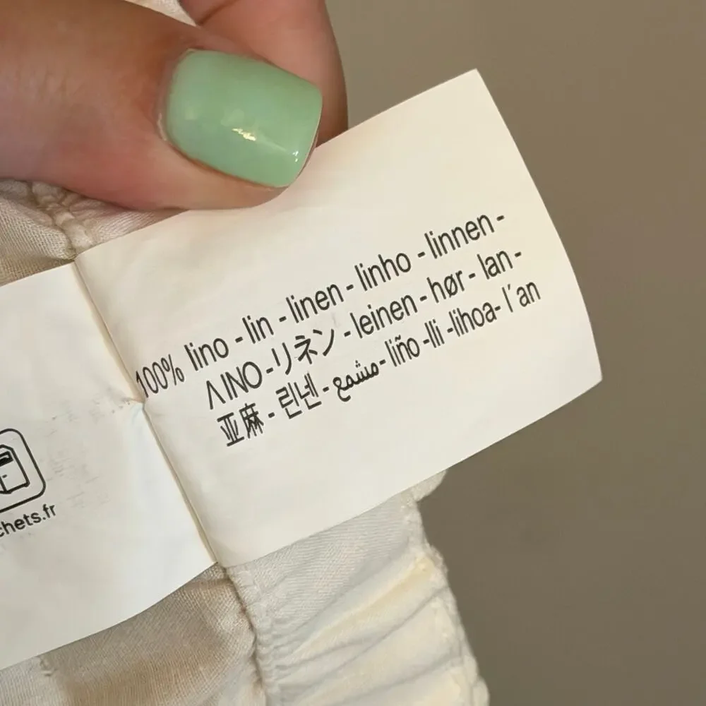 Zara Linen Drawstring Pants M White Beach Resort Summer Casual Comfy Minimalist